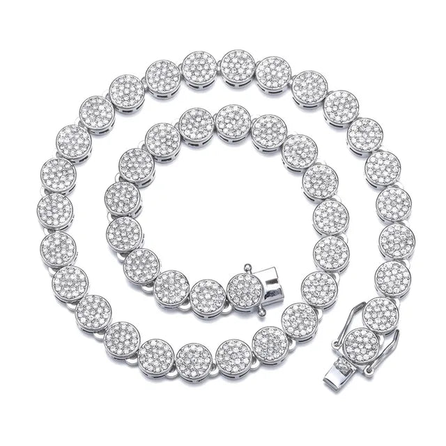 55ctw Multi-Cut White Sapphire Handmade Men's Statement Necklace