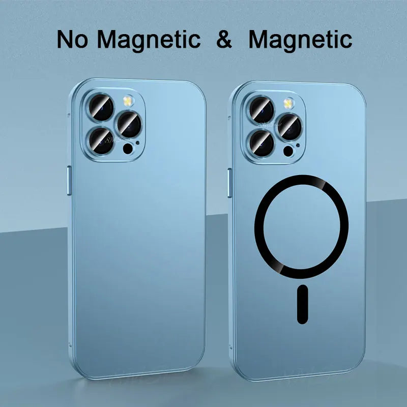 Magnetic Charging Aluminium Metal Bumper Matte Case Cover for iPhone