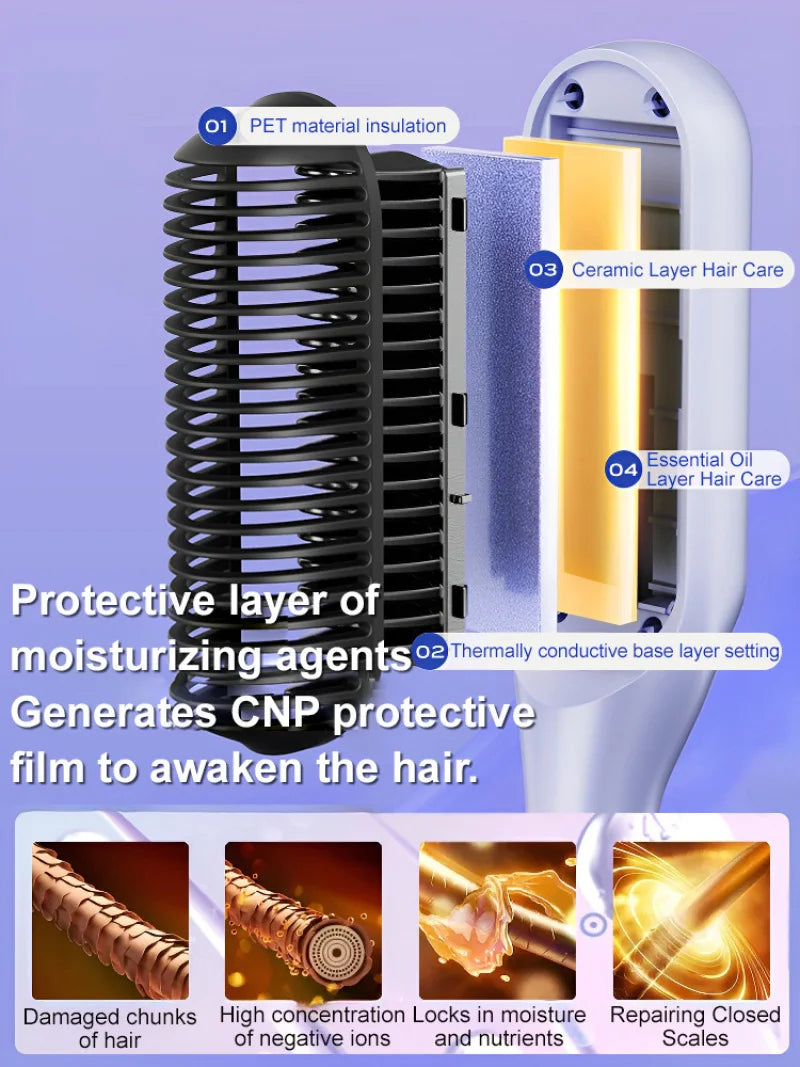 Portable Cordless Mini Hair Straightening Comb