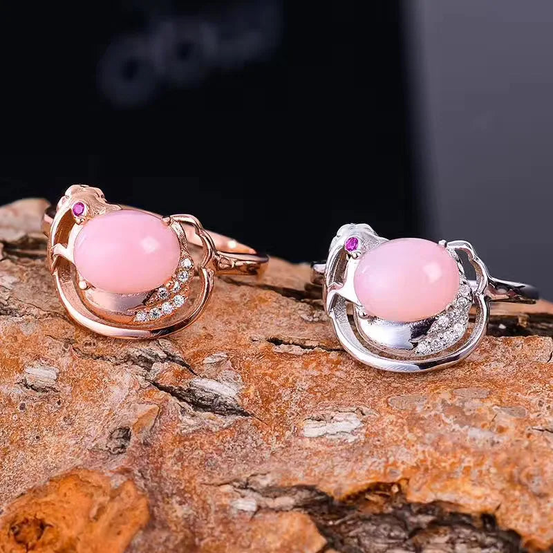 💕Pink Opal Square Earrings