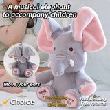 Cute Hide and Seek Elephant Plush Doll with Music