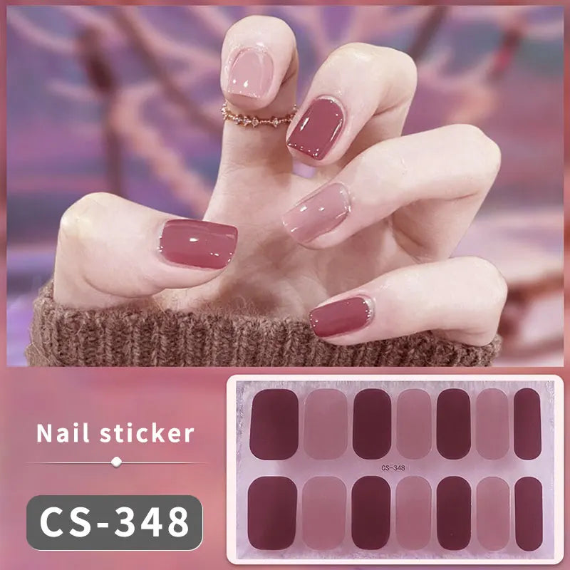 14/16Tips Fashion Gradient Nail Sticker