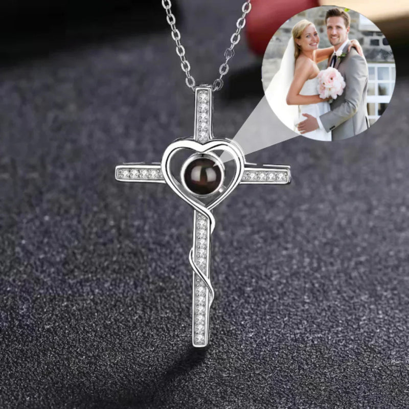 Cross Necklace with Bible Verse for Women Projection Necklace