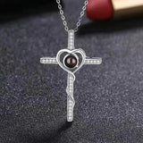 Cross Necklace with Bible Verse for Women Projection Necklace