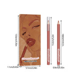 6PC Velvet Matte Lipstick Pen Nude Brown Lip Liner Pencil Kit Smooth Rose Red Pigment Lipstick Pencil Set Dye Cheek Lip Tint