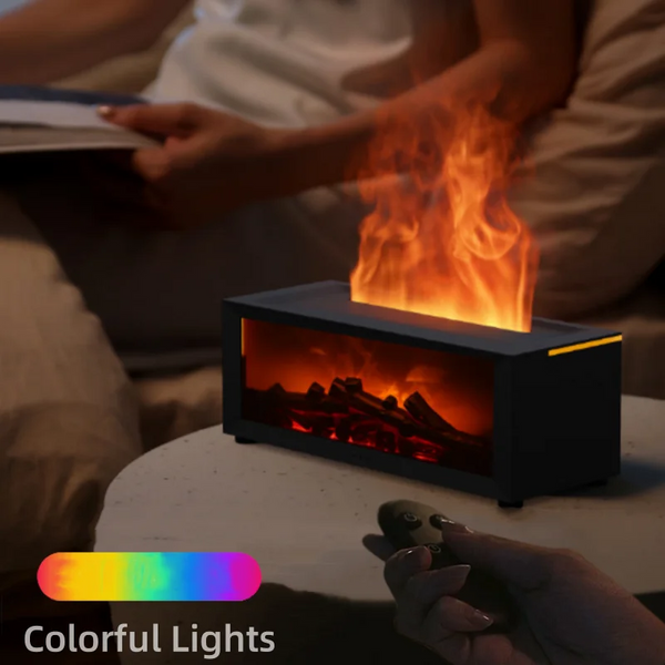 💥Exempt from postage💥3D Flame Fireplace Humidifier Atmosphere Light