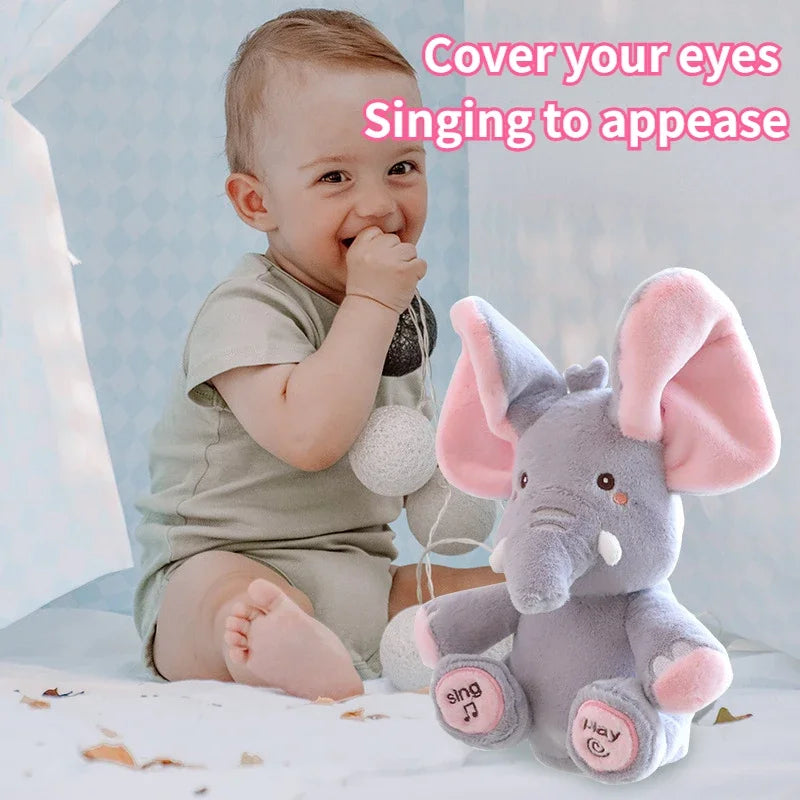 Cute Hide and Seek Elephant Plush Doll with Music