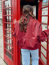 Oversized leather jacket