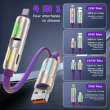 4-in-1 USB Charging Cable mFish fast charging 240W