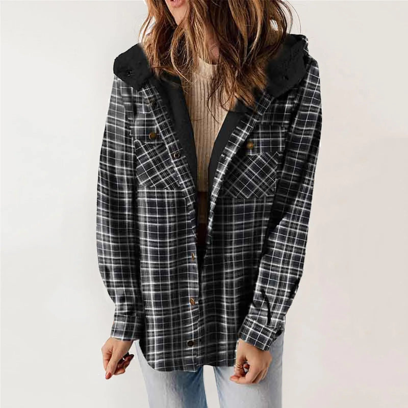 🐻Plush Check Print Hooded Coat (Buy 2 Free Shipping)