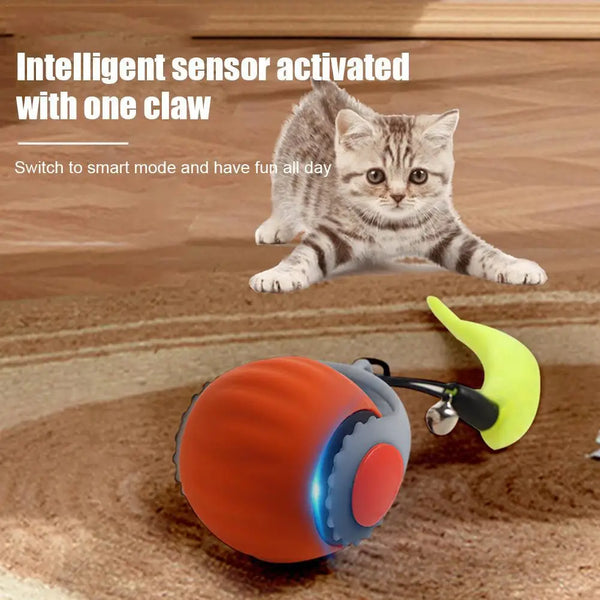 🐾 Speedy Tail 2.0 - Interactive Electric Rolling Ball with Teasing Tail – Smart Cat Toy for Indoor & Outdoor Fun 🎉🐱