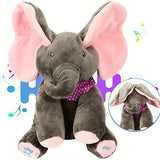 Cute Hide and Seek Elephant Plush Doll with Music