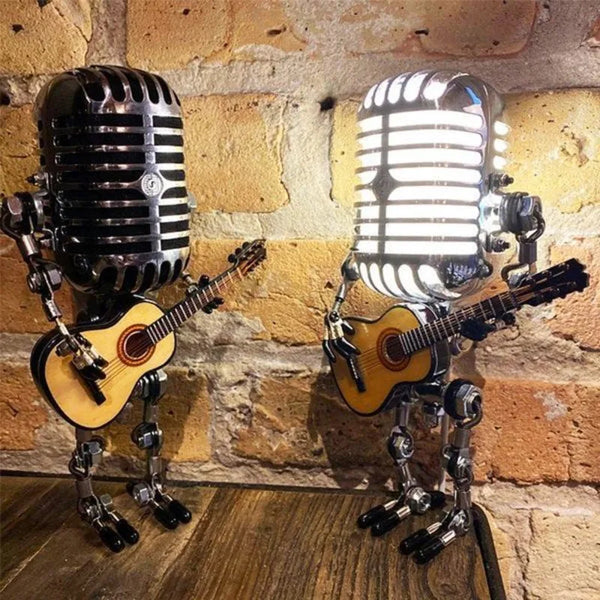 🔥🔥Vintage Metal Microphone Robot Desk Lamp