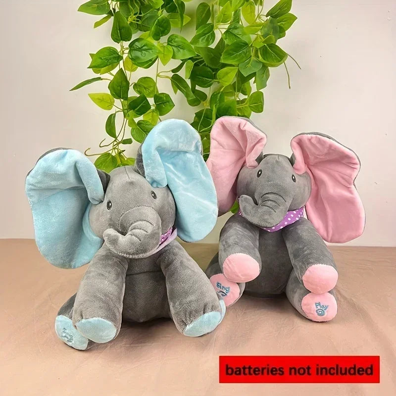 Cute Hide and Seek Elephant Plush Doll with Music