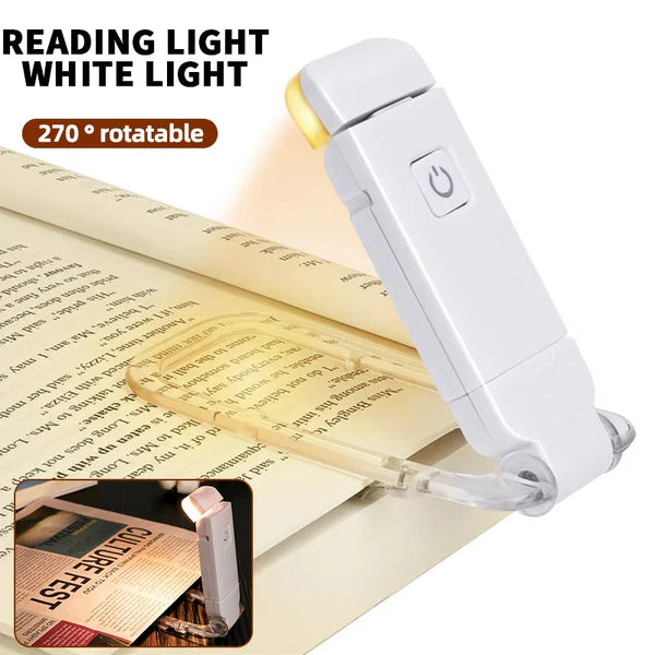 📖USB Rechargeable Book LED Light with Clip for Reading in Bed