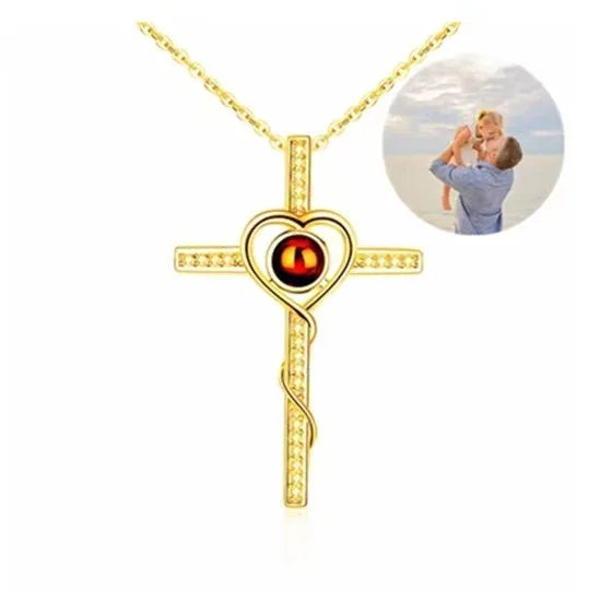 Cross Necklace with Bible Verse for Women Projection Necklace