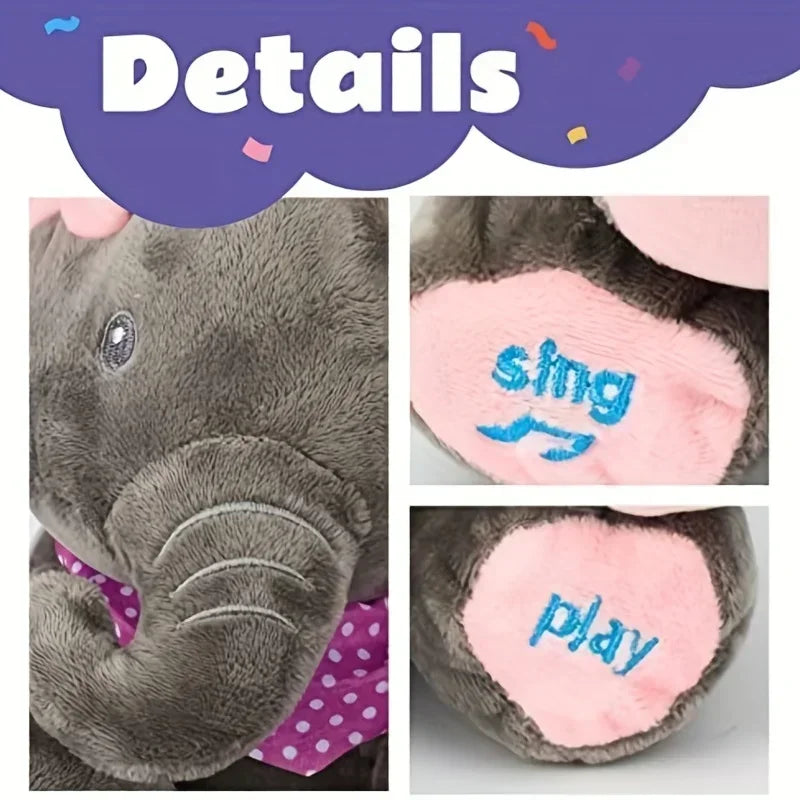 Cute Hide and Seek Elephant Plush Doll with Music