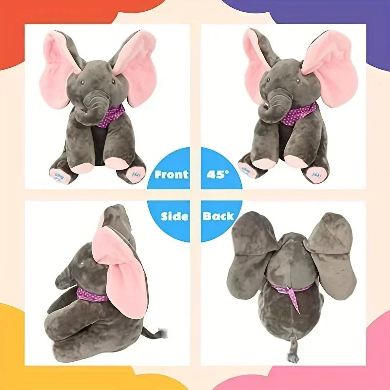 Cute Hide and Seek Elephant Plush Doll with Music