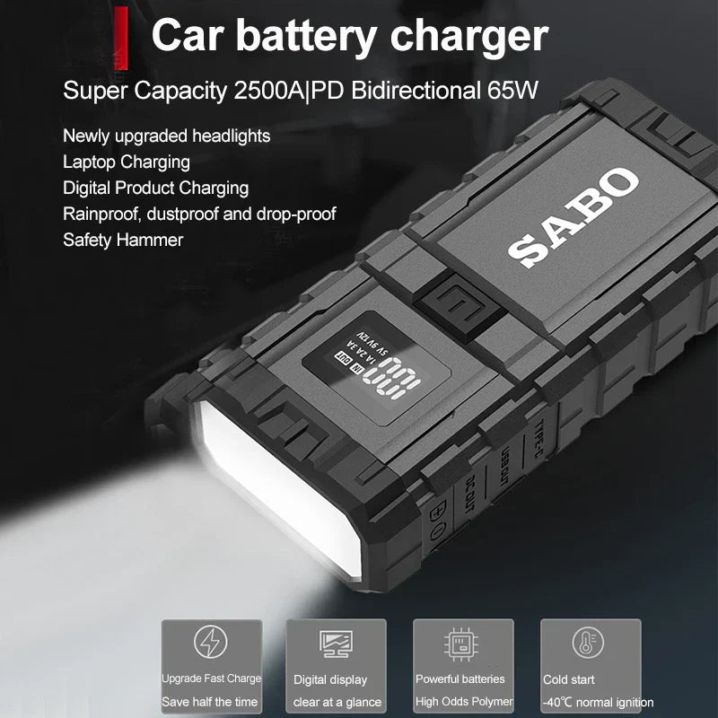 A68 Car Battery Jump Starter 1000A Peak Battery Capacity