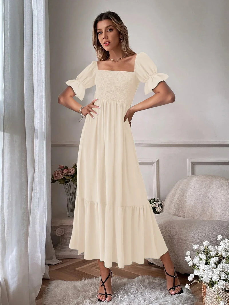 Hollow Design Patchwork Design Long Dress