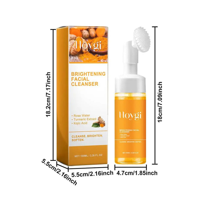 Turmeric + Kojic Acid Foaming Facial Cleanser + Silicone Brush Cleansing Skincare