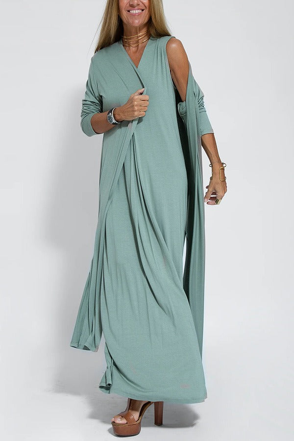 Lyvazza - Elegant long dress + matching cardigan FREE