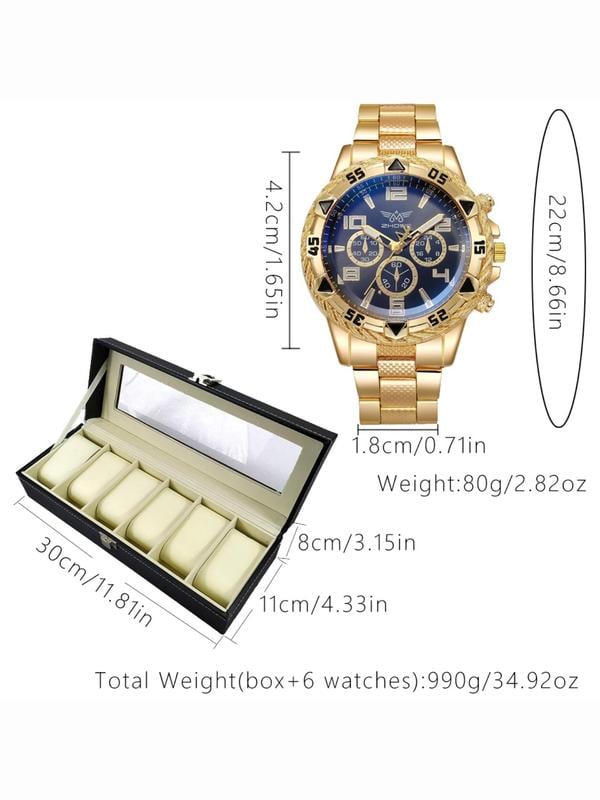 ✨LAST DAY ONLY 49% OFF🔥Men's Business Round Dial Analog Quartz Watch Set