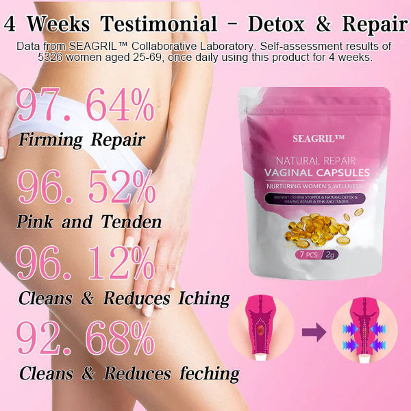 Instant Itch Relief & Natural Detox & Firming Repair & Pink and Tender Natural Capsules🥥🥥