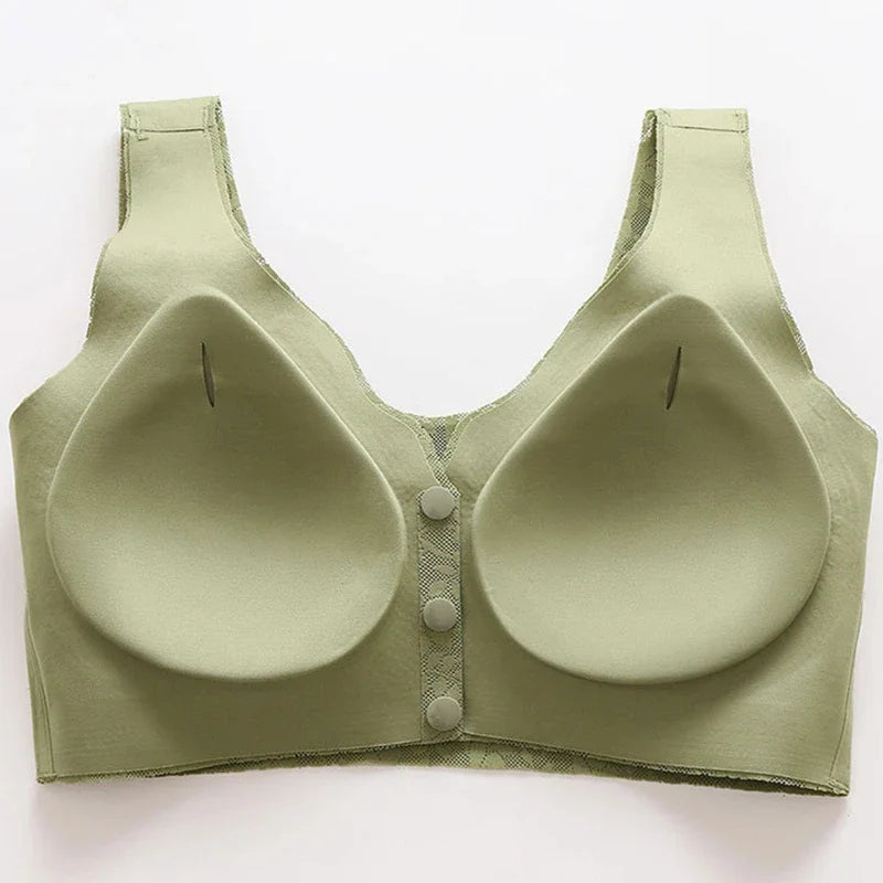 Floral Bra Wireless Front Button Bras Large Size For Women