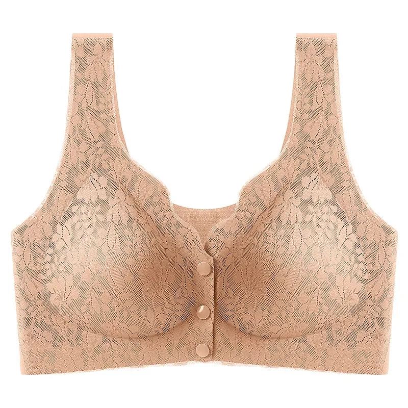 Floral Bra Wireless Front Button Bras Large Size For Women