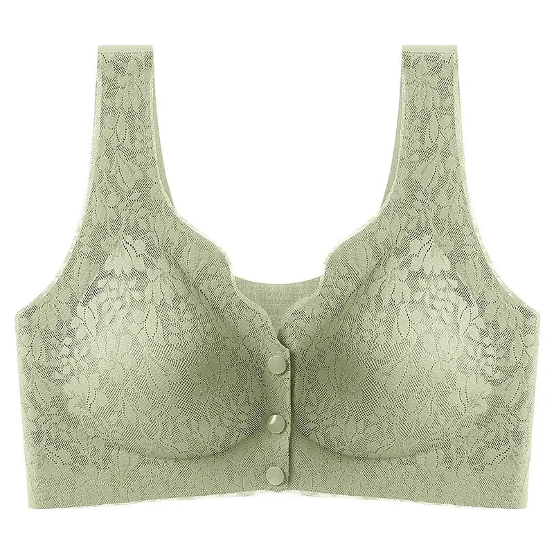 Floral Bra Wireless Front Button Bras Large Size For Women