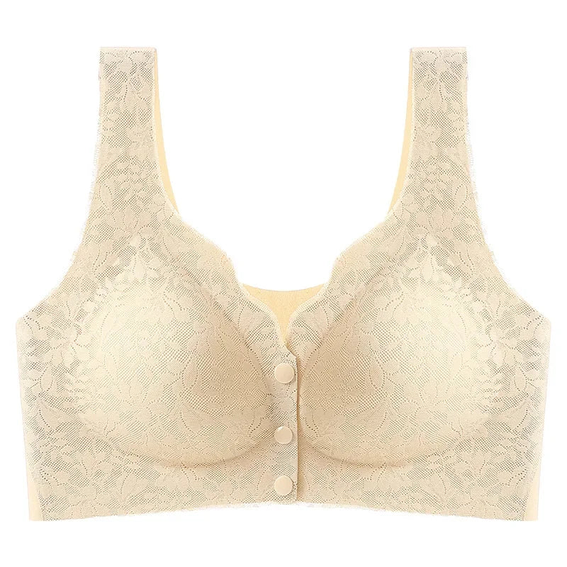 Floral Bra Wireless Front Button Bras Large Size For Women